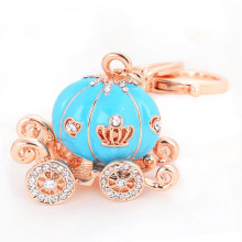 Women Bag Charm Ornament Decorations Gift small Metal Pumpkin Carriage Keychain